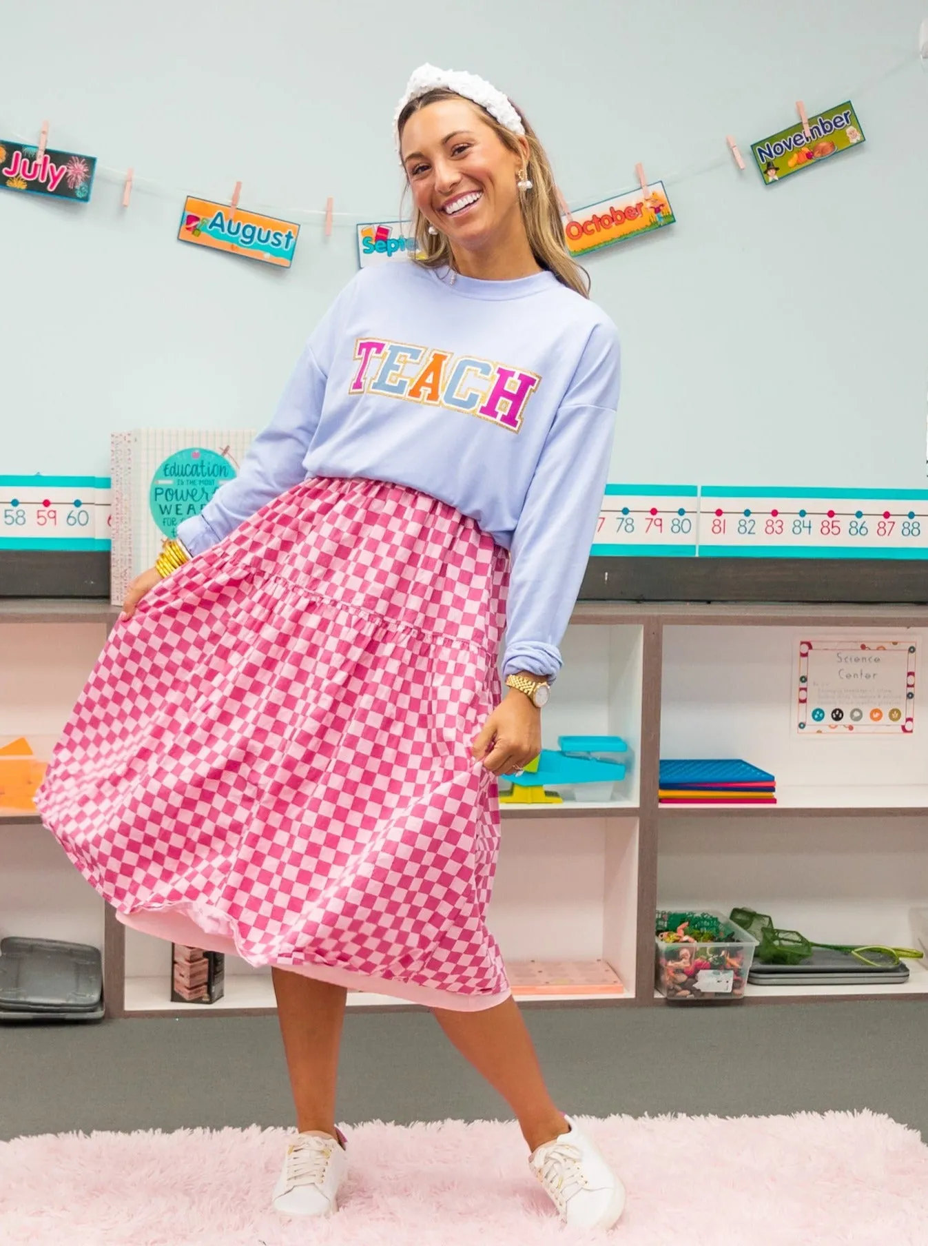 Teach on Light Blue Crewneck Sweatshirt