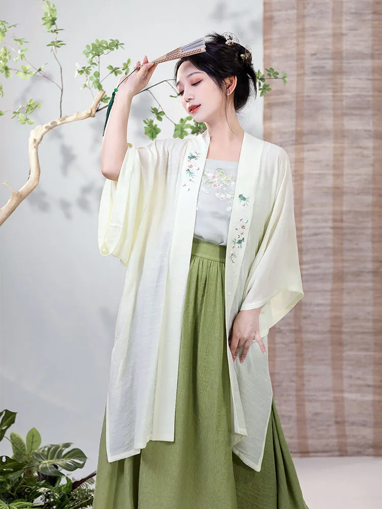 Tender Sprouts of Spring - Modern Hanfu Dress for Women's Everyday Commute