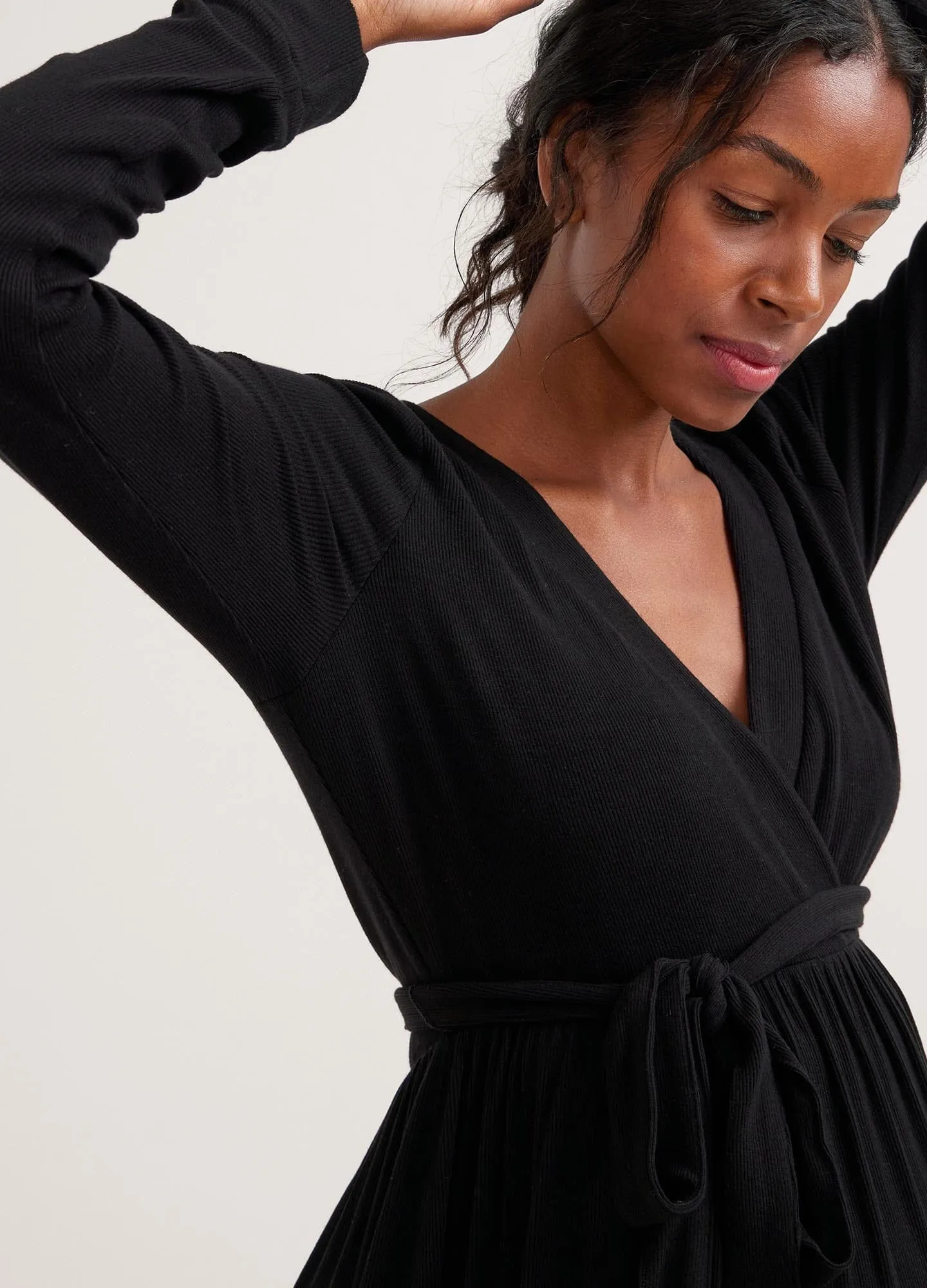 The Softest Rib Mini Wrap Dress