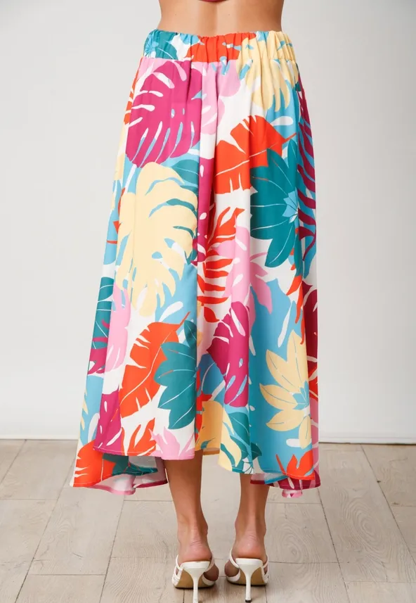 Tropical Print Skirt Set