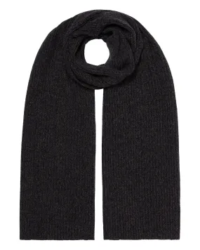 Unisex Short Ribbed Cashmere Scarf Granite Blue