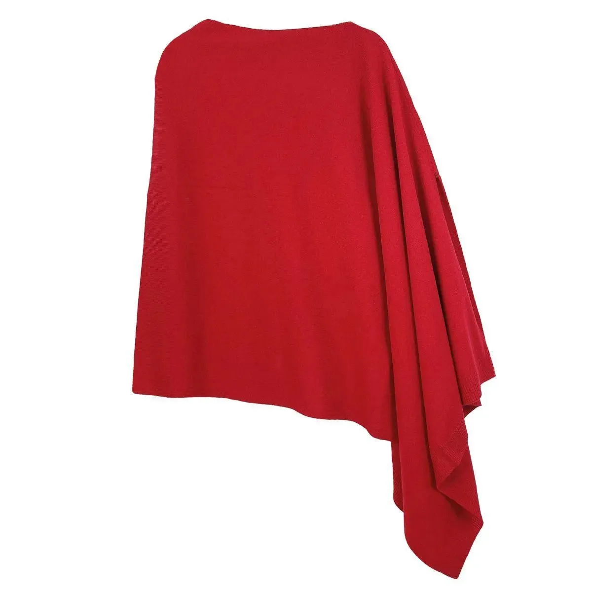 Upgrade your wardrobe with our Chic Red Scarf Poncho Wrap