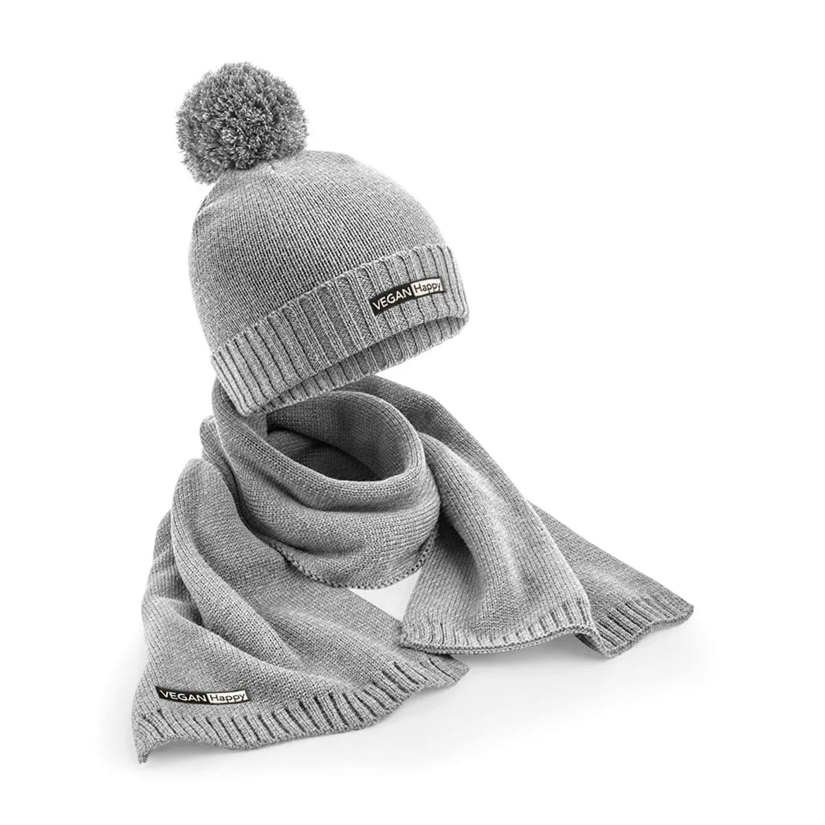 Vegan Knit Scarf & Beanie Gift Set | Multiple Colours