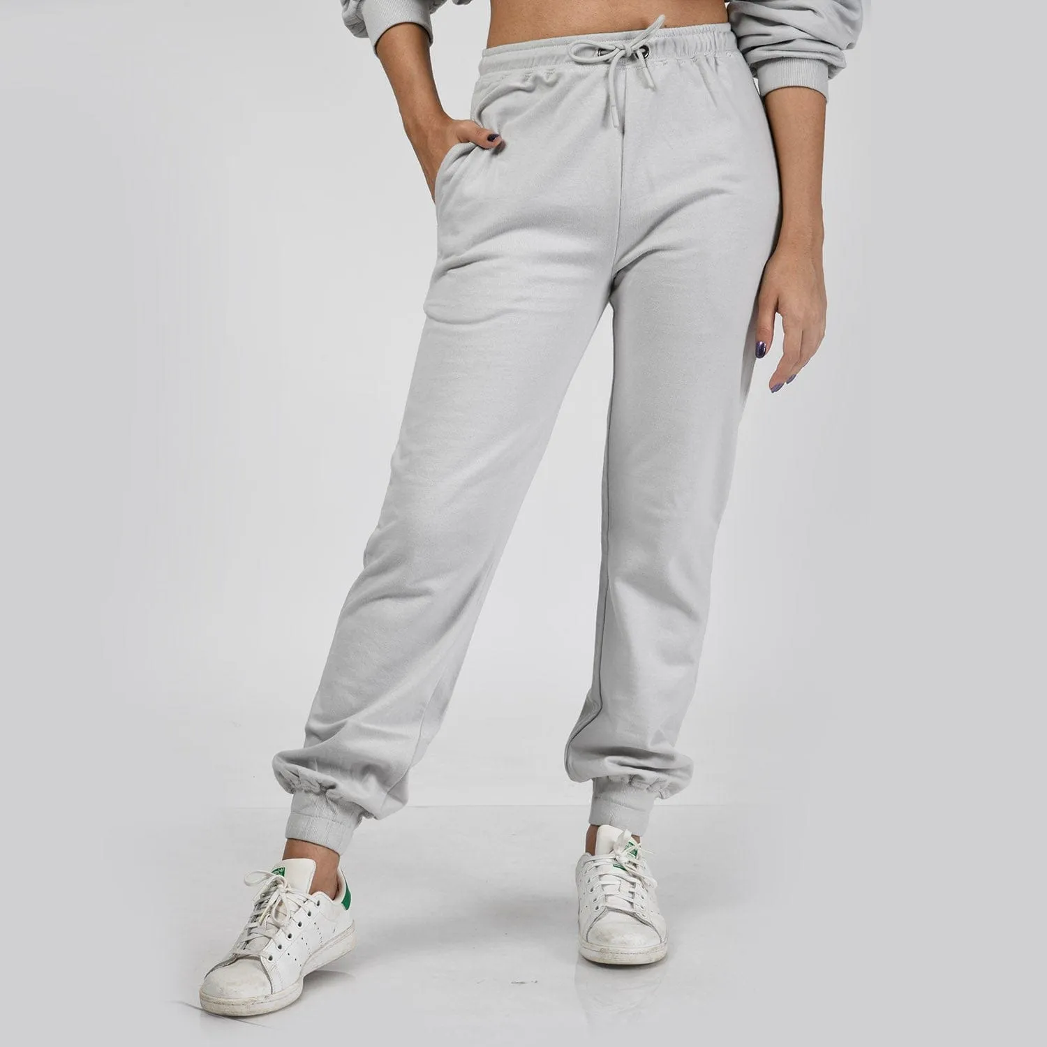 vibe check joggers - ivory grey