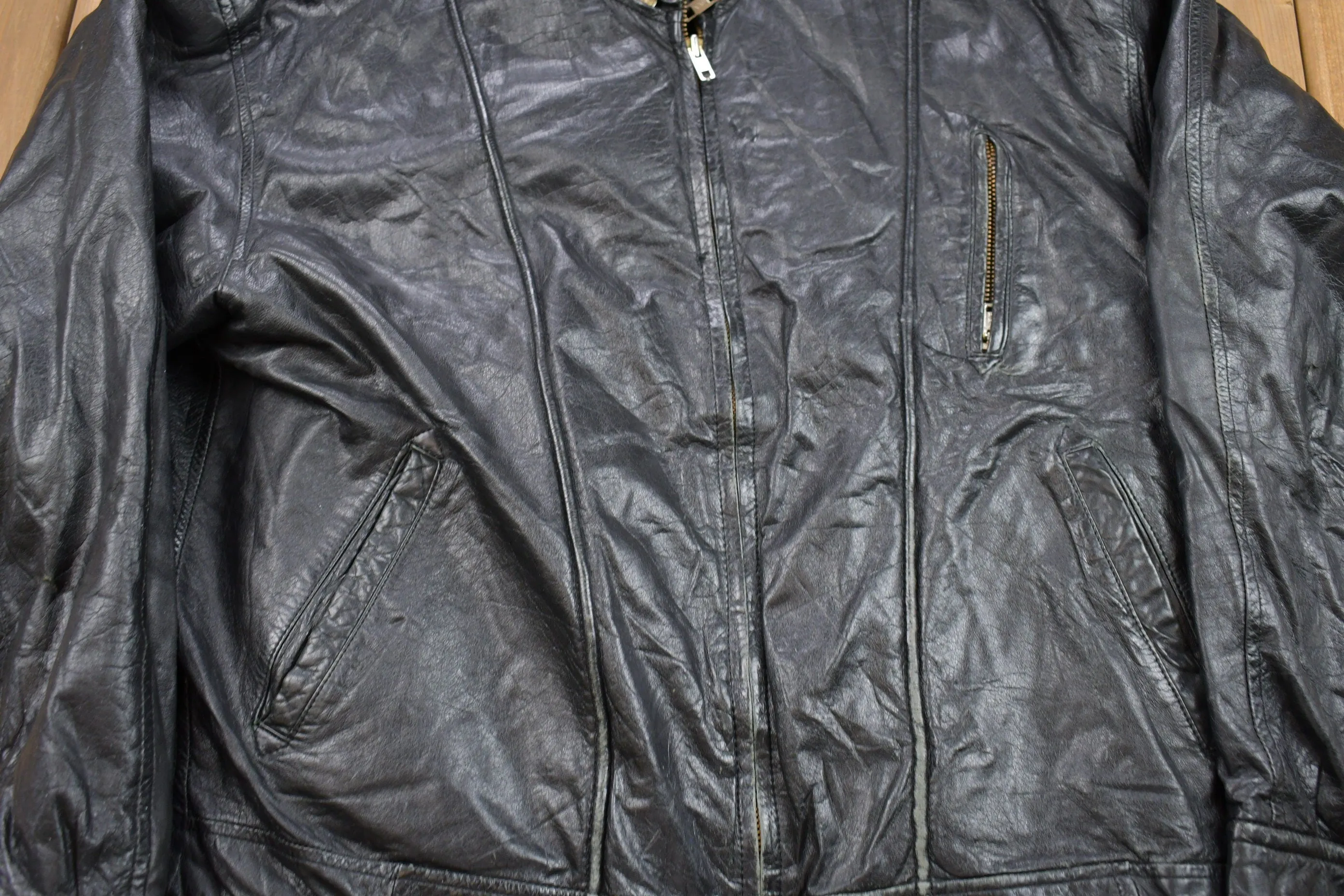 Vintage 1990s Lavion Leather Varsity Jacket