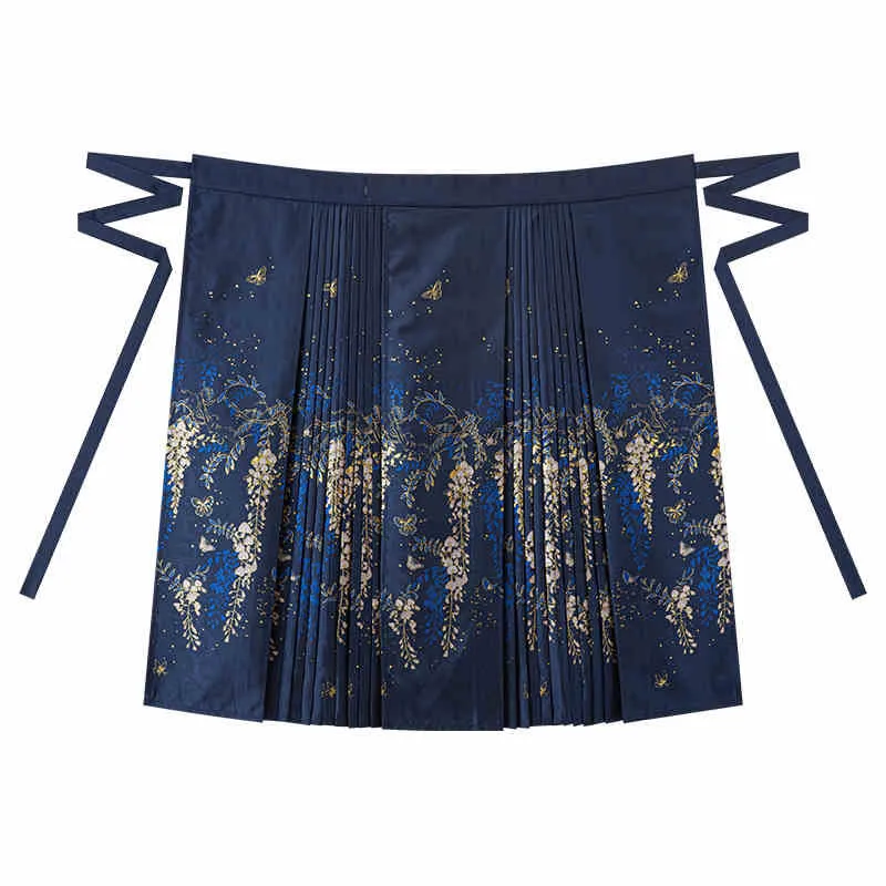 Wisteria Flower Rain Ma Mian Skirt - Modern Style Hanfu Mamianqun Daily Wear for Women