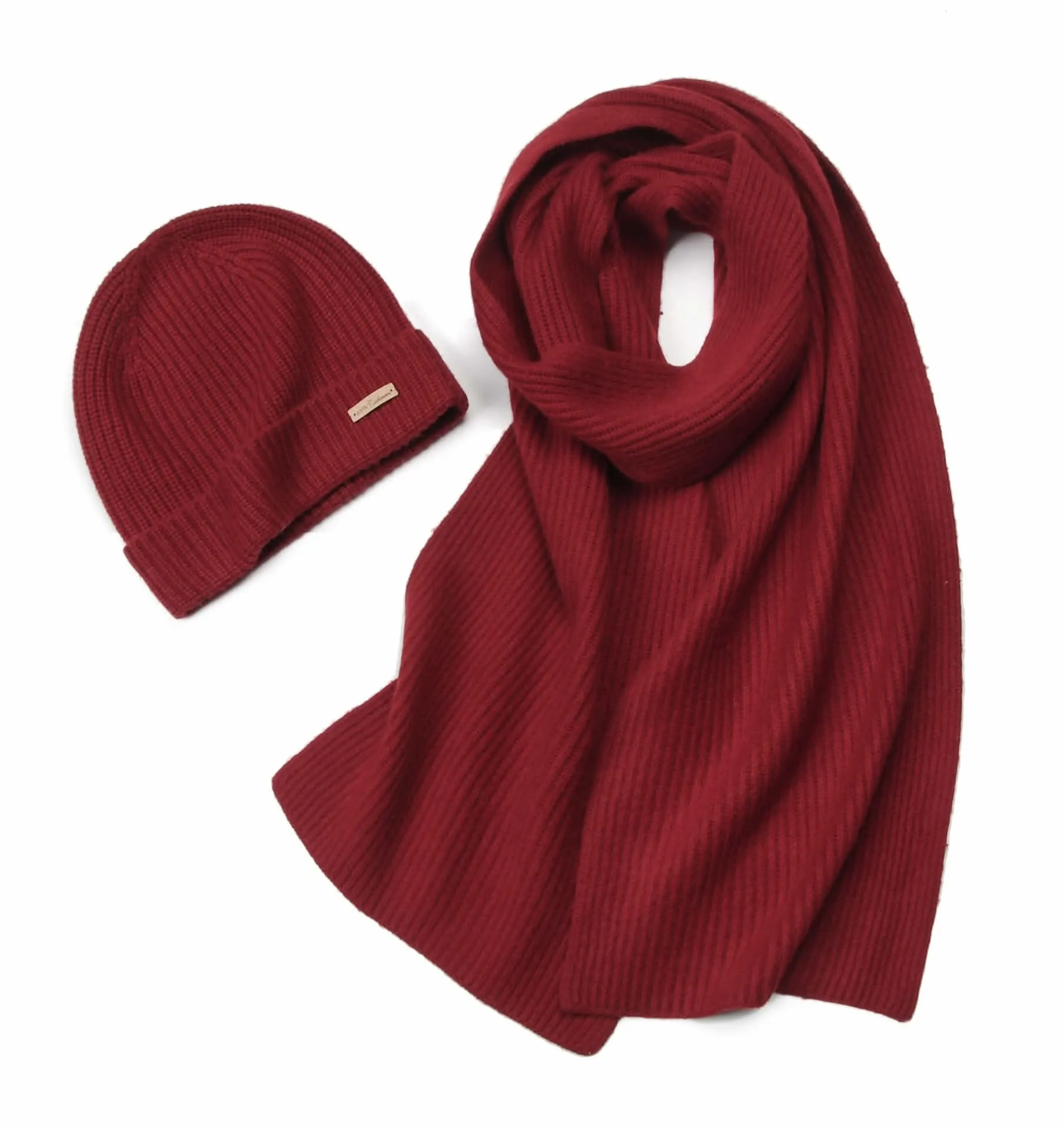 women's cashmere beanie hat and scarf set