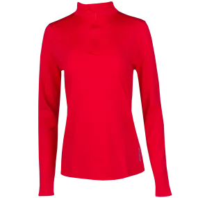 Women's Micro-Elite Chamois Solid Zip-T - Hot Chillys Red