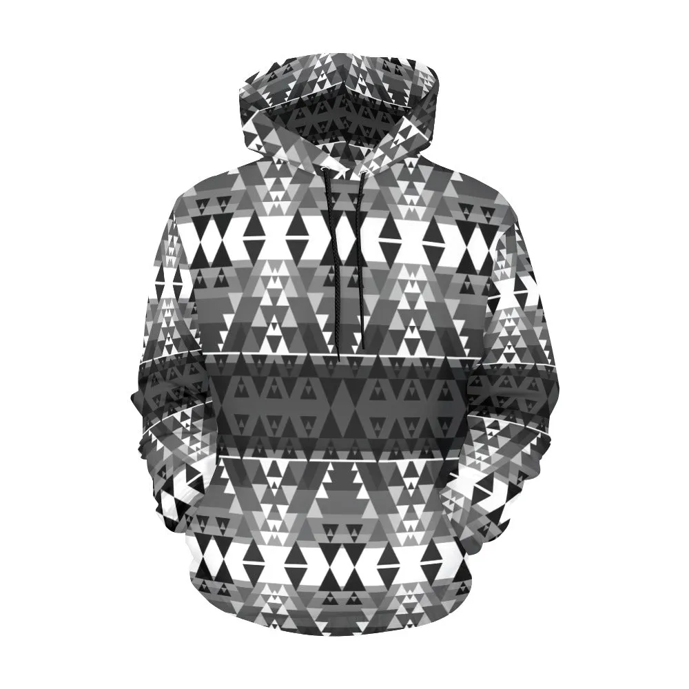 Writing on Stone Black and White Hoodie for Men (USA Size)