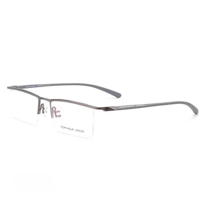 Yimaruili Men's Semi Rim Square Alloy Eyeglasses 8190