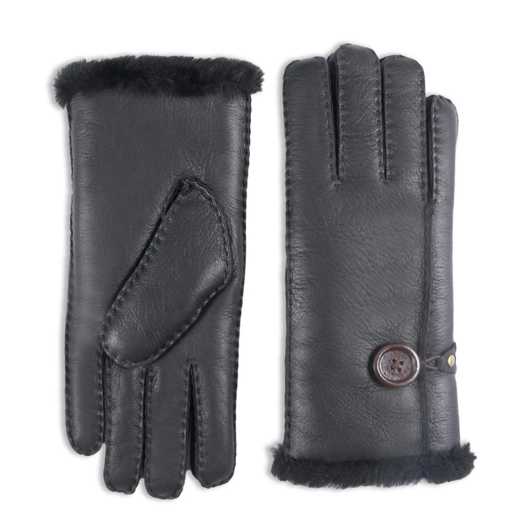 YISEVEN Women's Lambskin Shearling Leather Gloves