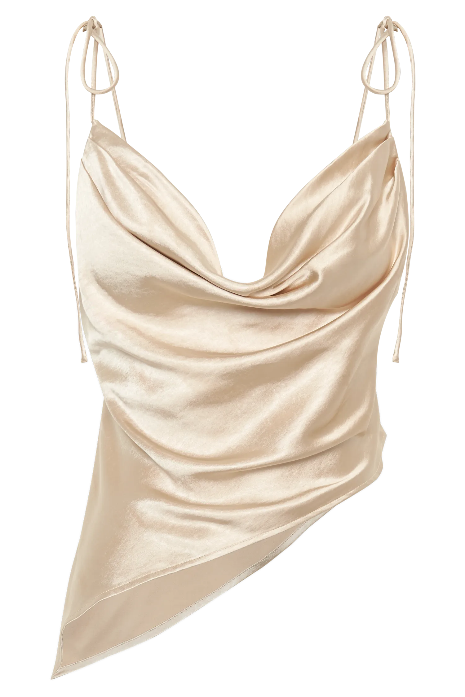 Zavani Asymmetrical Satin Camisole - Gold